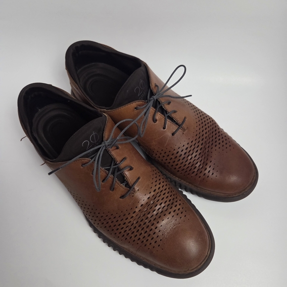 Cole Haan Brown Perforated Leather Oxfords - Picture 2 of 8